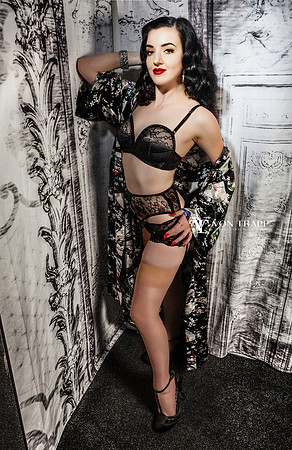 Lingerie Glamour Photo of a woman in retro Hollywood glamour style.