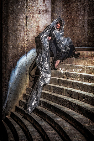 Fashion photo taken at night in San Antonio.