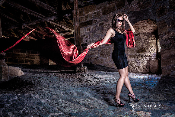 Fashion-Glamour photo taken within the walls of Rothenburg, Germany.