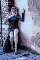 Sexy woman flashing panties in Venice, Italy