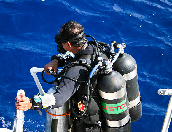 Technical Diving Exploration Photo off of the Dry Tortugas Florida.