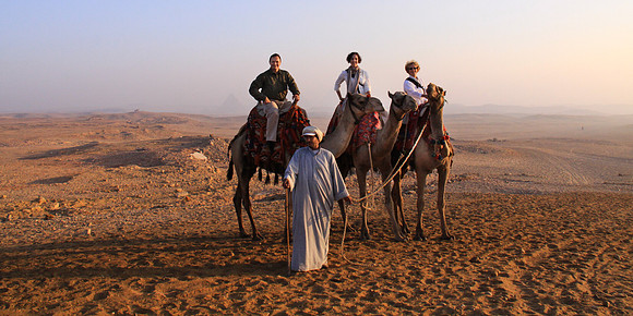 Photo of a Sunrise camel ride to the Giza Pyramids Egypt.