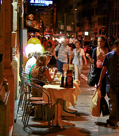 Cafe table and street scene in Rome Italy taken by San Antonio Glamour Photography.