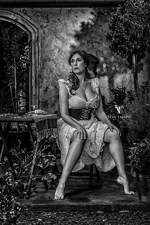 Fine art photograph of a sexy woman dressed as an Italian peasant.