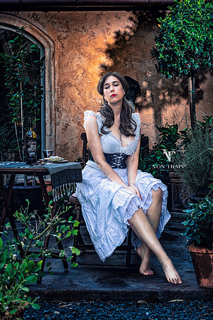 Fine art photograph of a sexy woman dressed as an Italian peasant.