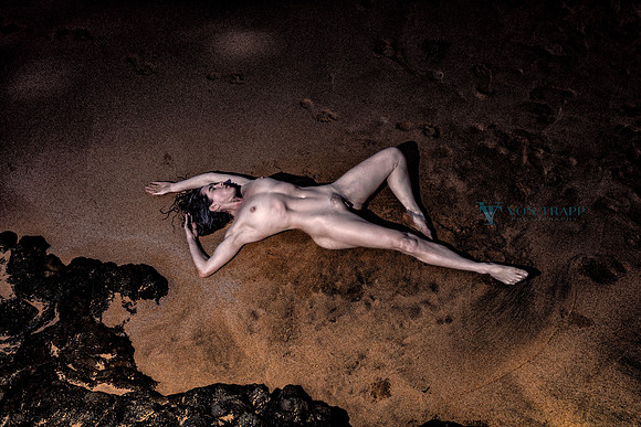 Art nude photograph on a Kauai beach.