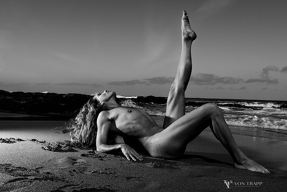 Art nude on a beach in Hawaii.