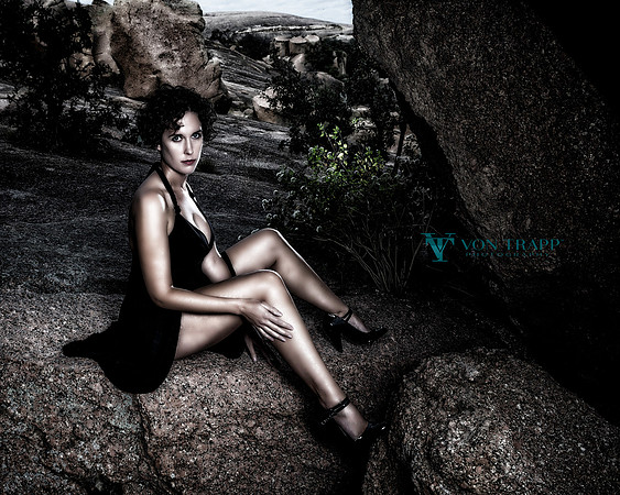 Sexy fashion photo of a woman taken at Enchanted Rock, Texas.
