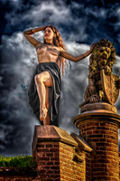 Art nude photo od a hot Dutch woman outdoors in Naarden, Holland