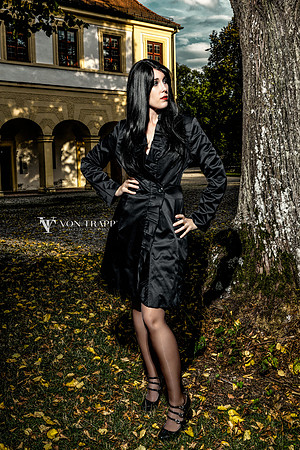 Fashion photo take in München Germany at the Lustheim Palace gardens.