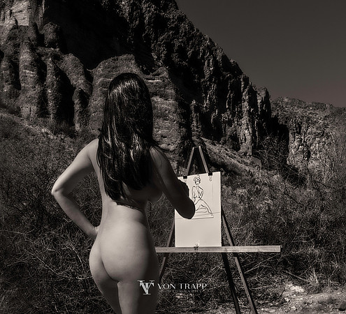 Art nude photo of a woman in the desert of Big Bent Texas.