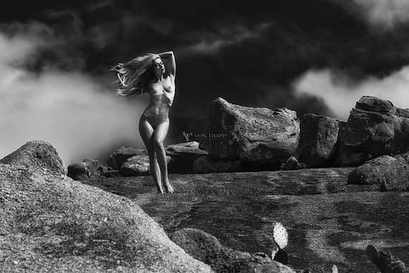 Art nude photo of a woman in the Texas Hill Country.