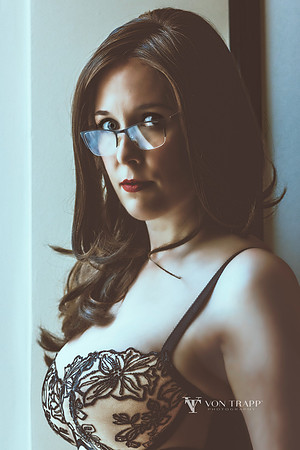 Fashion-glamour photo of a sexy geek girl.