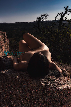 Art nude photo of a woman in the Texas Hill Country.
