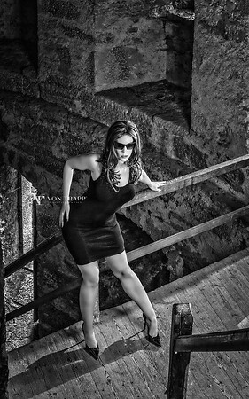 Sexy fashion-glamour photo of a woman in a tight dress with a fine ass and nice boobs.