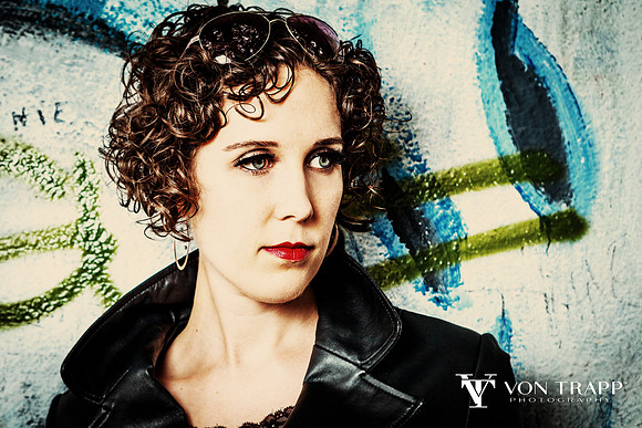 Beauty-glamour portrait with an edgy feel.